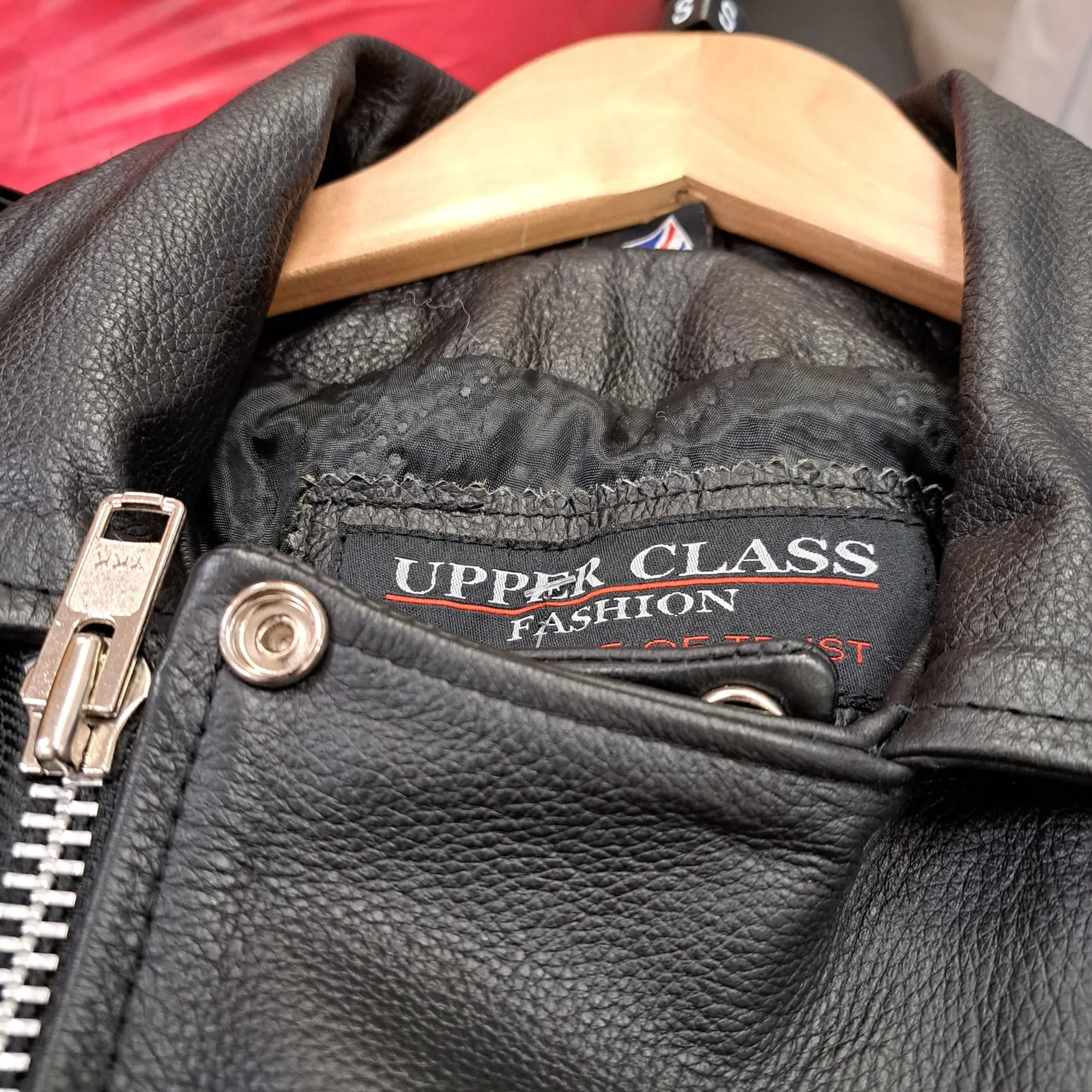 Black Leather Brando Style Biker Jacket Size Small