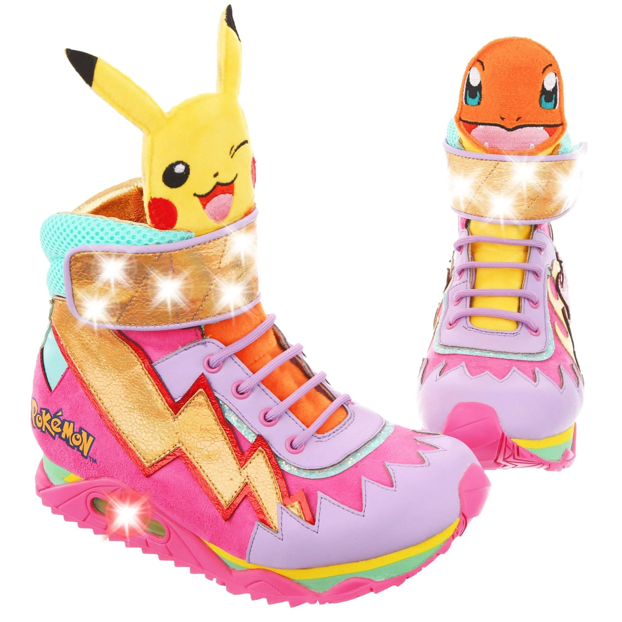 Irregular Choice Womens Pokemon Flames & Bolts Boots - Pink