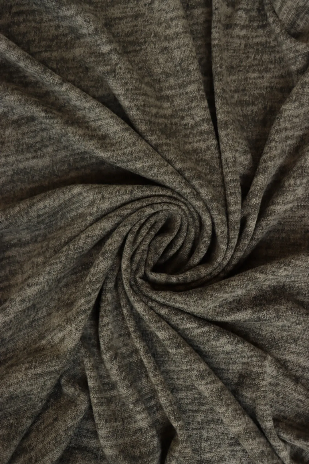 Marled Olive Brushed Hacci Sweater Knit
