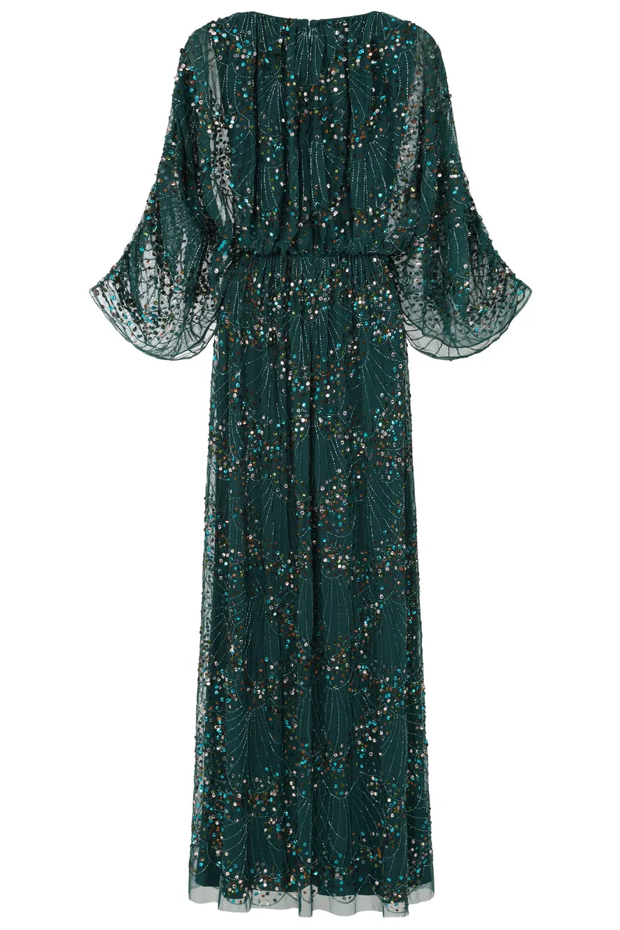 Sylvia Green Sequin Maxi Dress