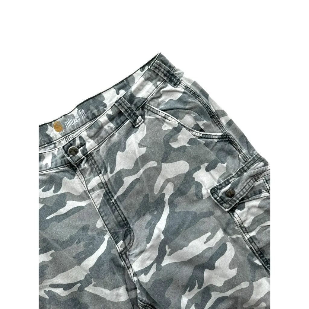 Vintage Carhartt Distressed Relaxed Fit Light Camo Cargo Shorts 40W