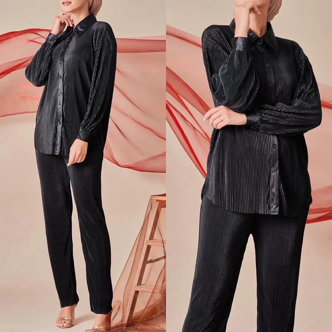 Women's Pleated Loose Pant Sets